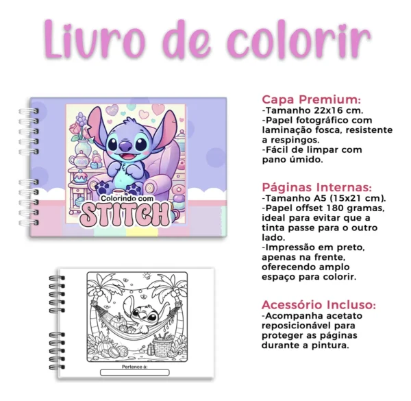 Livro De Colorir Stitch Estilo Bobbie Goods 50 Folhas 180g - Image 4