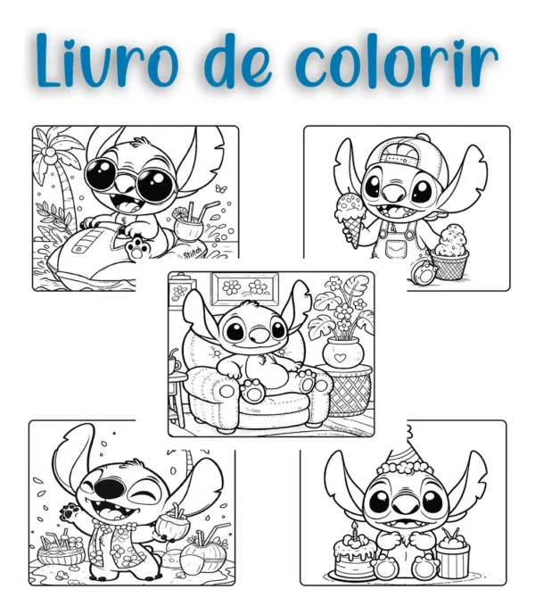 Livro De Colorir Stitch Estilo Bobbie Goods 50 Folhas 180g - Image 5